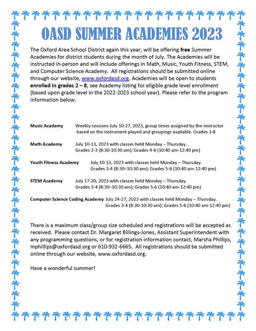 OASD Summer Academies 2023